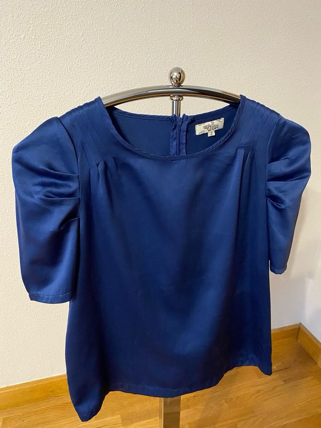 Elegante blusa azul talla XS-S