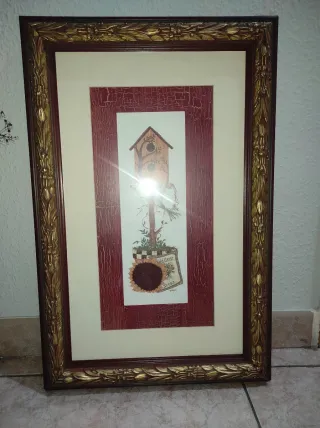 Cuadro decorativo pájaro y girasol