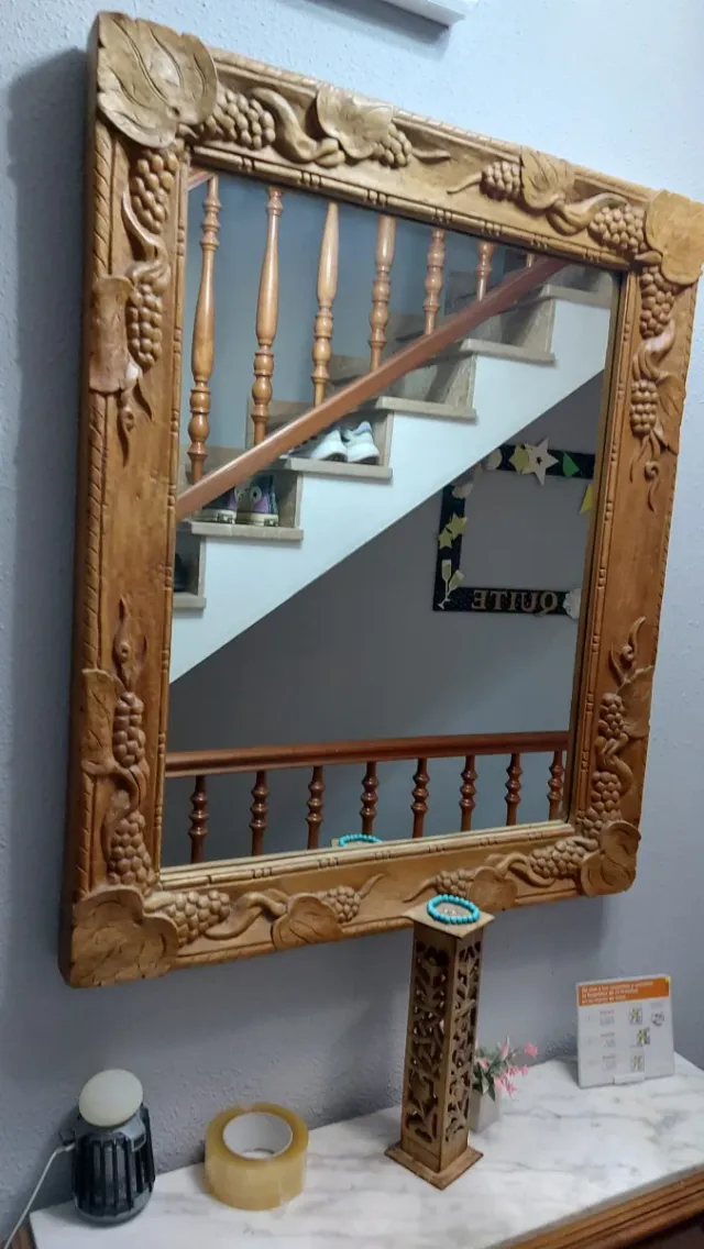 Espejo Marco Madera Tallado