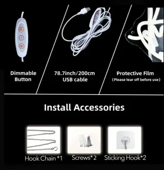 Lampada Neon LED "TATTOO" 44cm