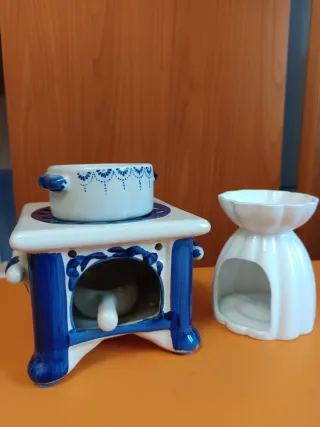 Porta candele in ceramica decorato