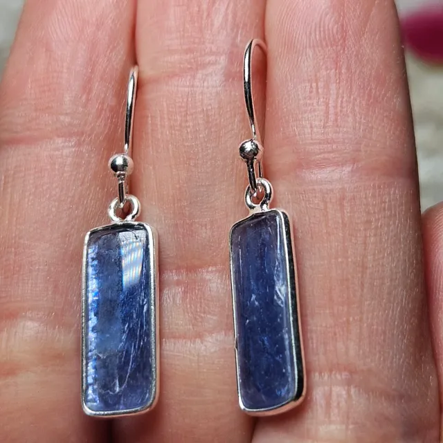 Pendientes Plata 925 Cianita Azul