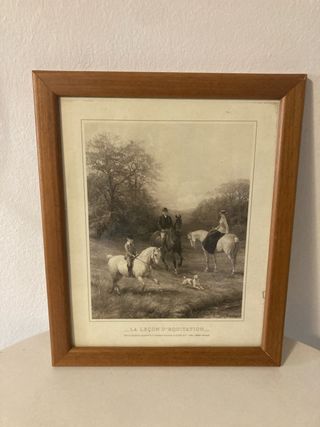 Cornice in legno con stampa La Leçon d'Equitation