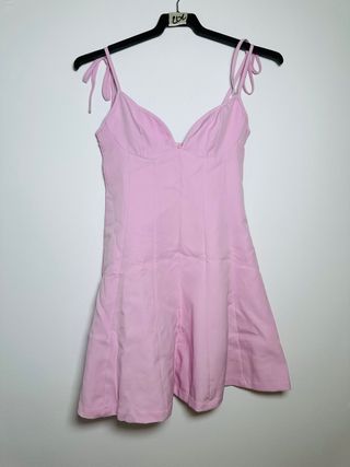 Mini vestido rosa tirantes lazo Talla XS
