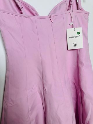 Mini vestido rosa tirantes lazo Talla XS