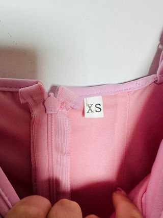 Mini vestido rosa tirantes lazo Talla XS