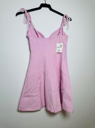 Mini vestido rosa tirantes lazo Talla XS