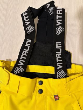 Pantaloni sci Vitalini gialli con bretelle