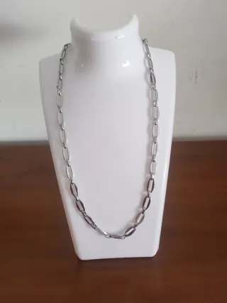 Collana unisex in acciaio color argento