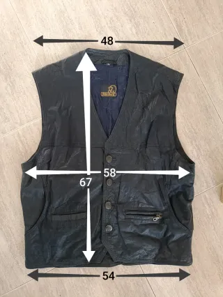 Chaleco de cuero auténtico Talla L