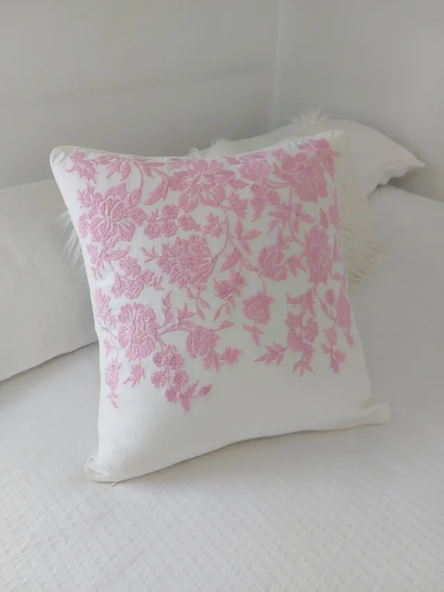 Funda Cojín Zara Home Flores Rosa