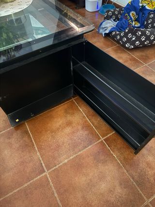 Mesa de centro cristal y metal