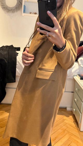 Abrigo Zara Beige Talla S Mujer