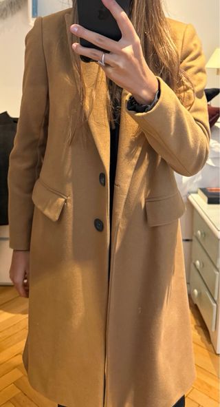 Abrigo Zara Beige Talla S Mujer