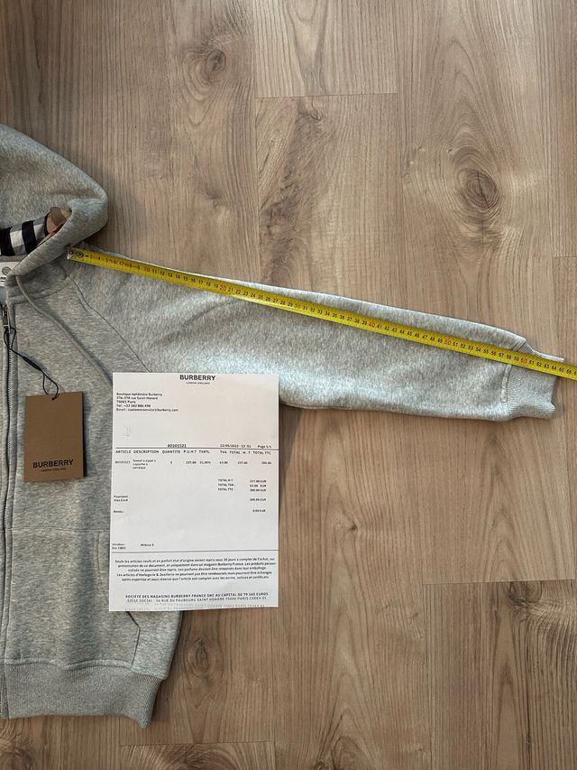 Sudadera Burberry Gris con Capucha