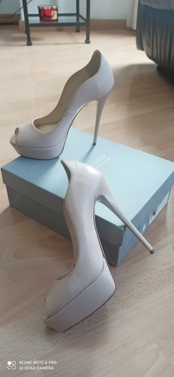 Zapatos Italianos Beige Tacón Plataforma