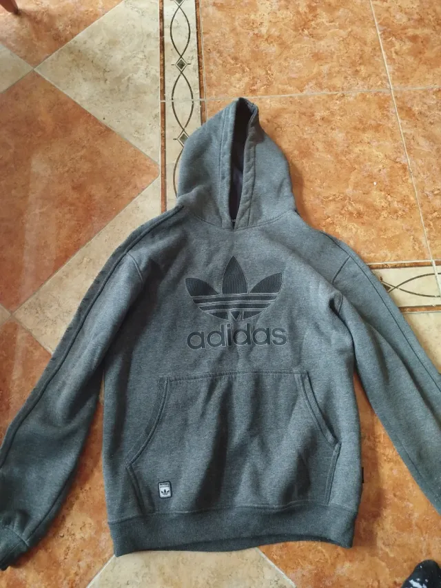 Sudadera Adidas Gris Logo Trefoil