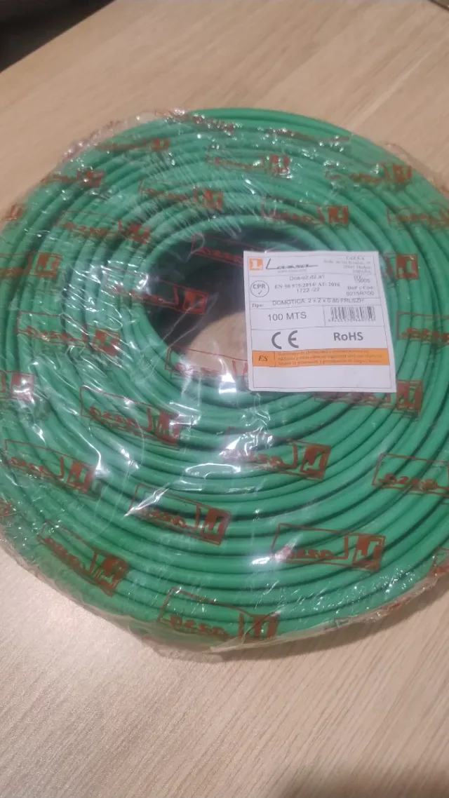 Cable KNX Lazsa 100m Verde