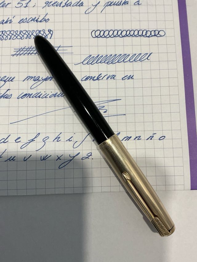 Pluma Estilográfica Parker 51 Negra y Dorada