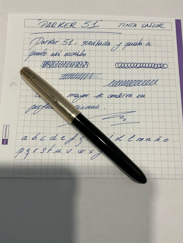 Pluma Estilográfica Parker 51 Negra y Dorada