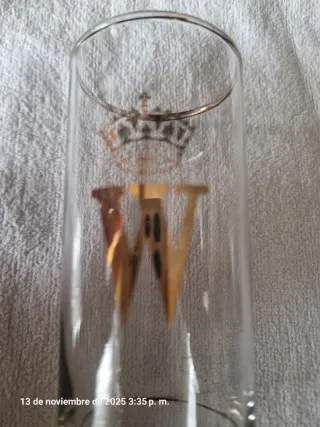 Vasos de tubo dorados y transparentes vintage