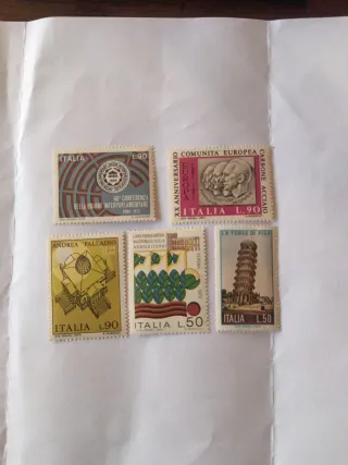 Italia 1973 Francobolli: Palladio, Torre Pisa, Eur