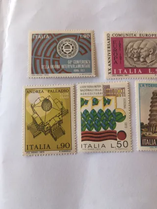 Italia 1973 Francobolli: Palladio, Torre Pisa, Eur