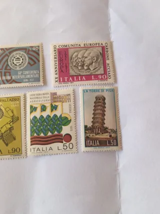 Italia 1973 Francobolli: Palladio, Torre Pisa, Eur