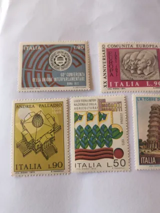 Italia 1973 Francobolli: Palladio, Torre Pisa, Eur