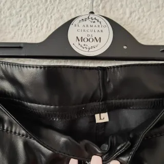 Pantalones Cargo Polipiel Negros