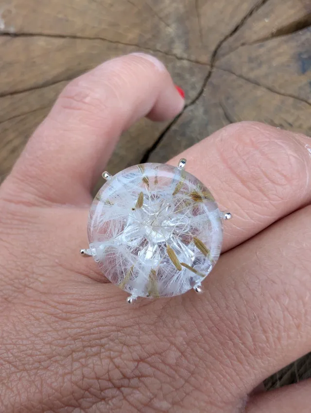 Anillo con Diente de León especial Navidad