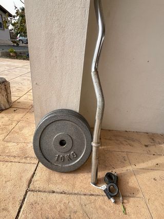 Banco Romano Fitness + Barra + 2 Pesas 10kg