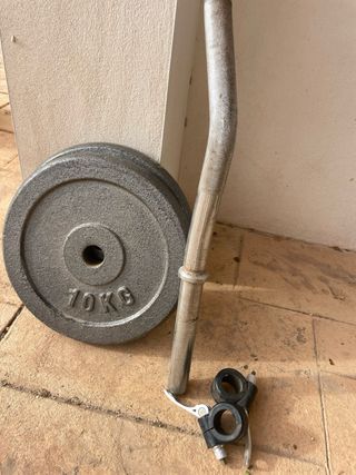 Banco Romano Fitness + Barra + 2 Pesas 10kg