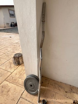 Banco Romano Fitness + Barra + 2 Pesas 10kg