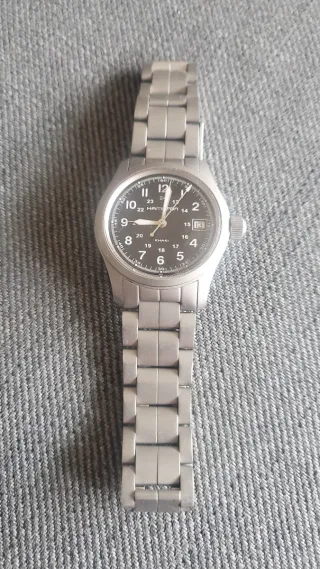 Reloj Hamilton Khaki Mujer Negro/Plata