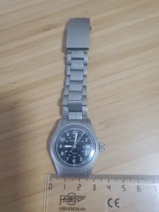 Reloj Hamilton Khaki Mujer Negro/Plata