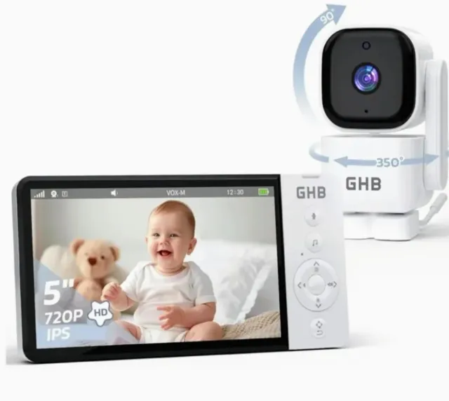 Vigilabebés GHB 5" HD NUEVO | Rotación 350º