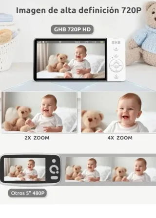 Vigilabebés GHB 5" HD NUEVO | Rotación 350º