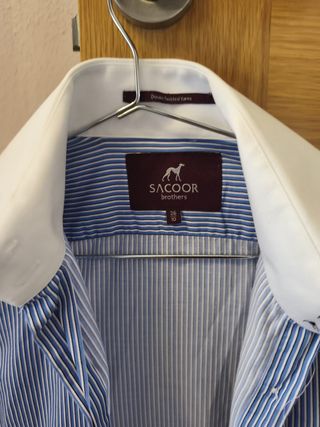 Camisa Sacoor Brothers Rayas Azul Talla S