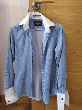Camisa Sacoor Brothers Rayas Azul Talla S