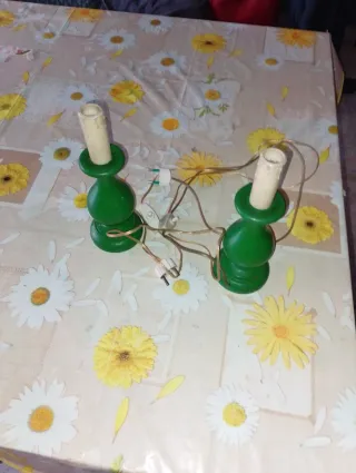 Coppia Abajour Vintage Legno