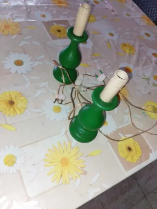 Coppia Abajour Vintage Legno