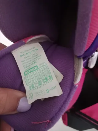 Patines rosas y morados con bolsa