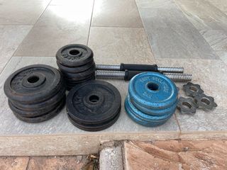 Mancuernas y discos de pesas