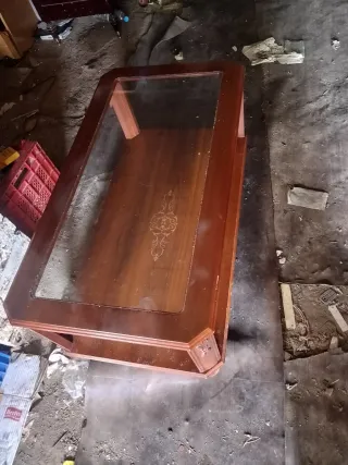 Mesa de centro madera y cristal