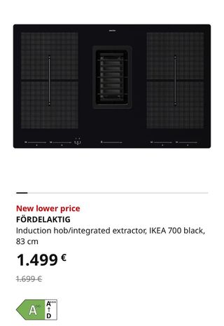 NUEVO Placa Inducción IKEA 700 Negro en caja