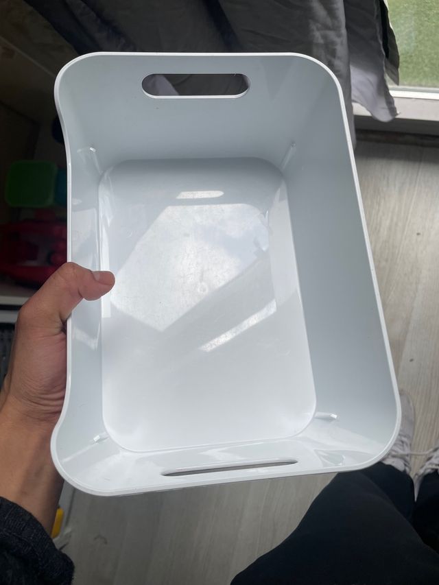 Lote de 6 bandejas brancas para organização