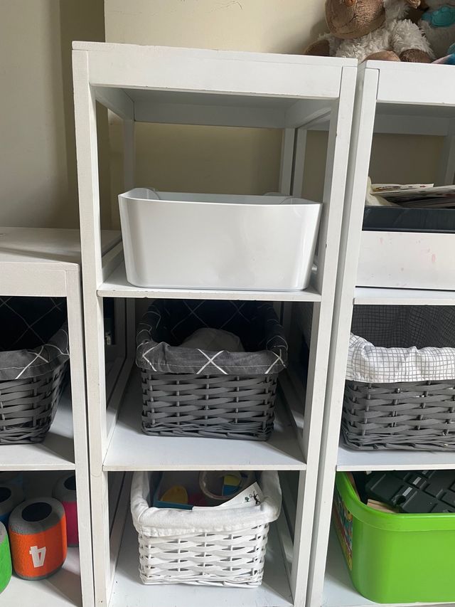 Lote de 6 bandejas brancas para organização