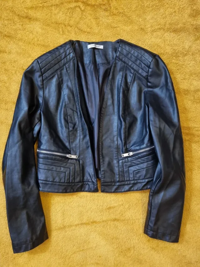 Giacca ecopelle nera taglia 40
