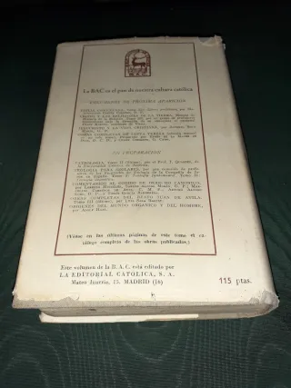 Libro  Sacrae Theologiae Summa,1961 de los Padres